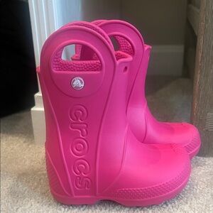 CROCS Kids Fuchsia Rain Boots